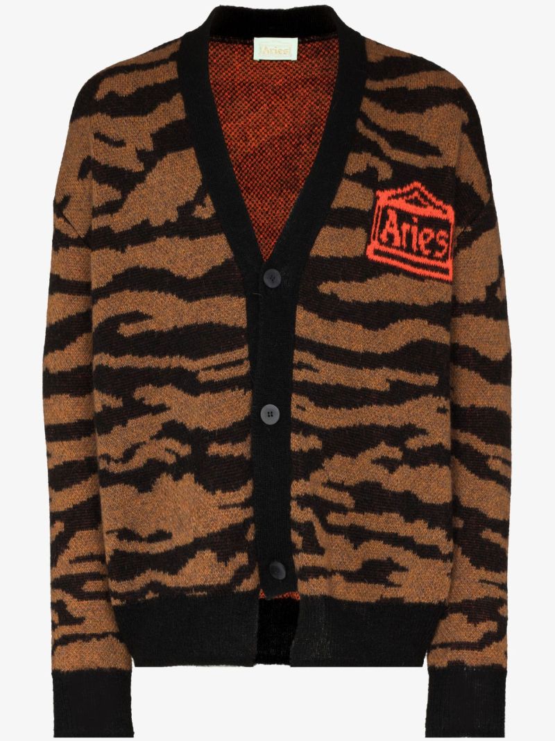 Kurt Tiger Stripe Intarsia Cardigan