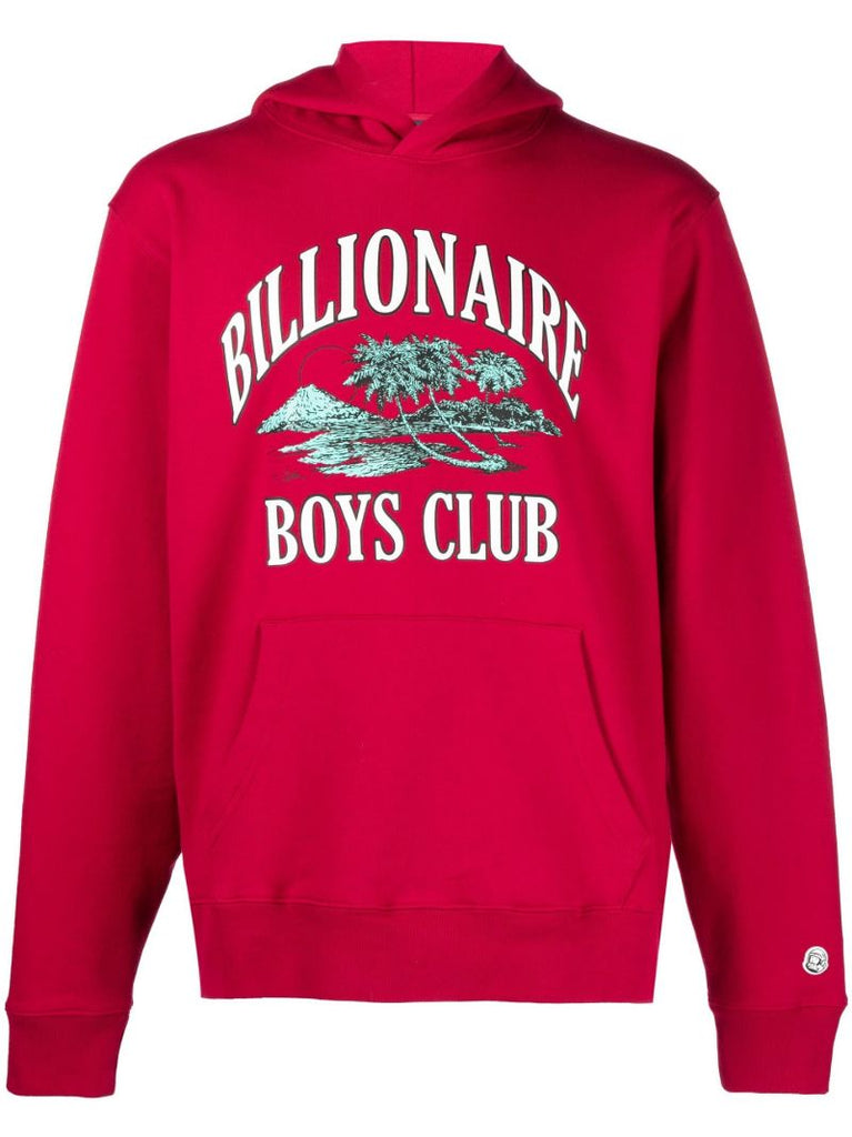 Red Paradise Logo Cotton Hoodie