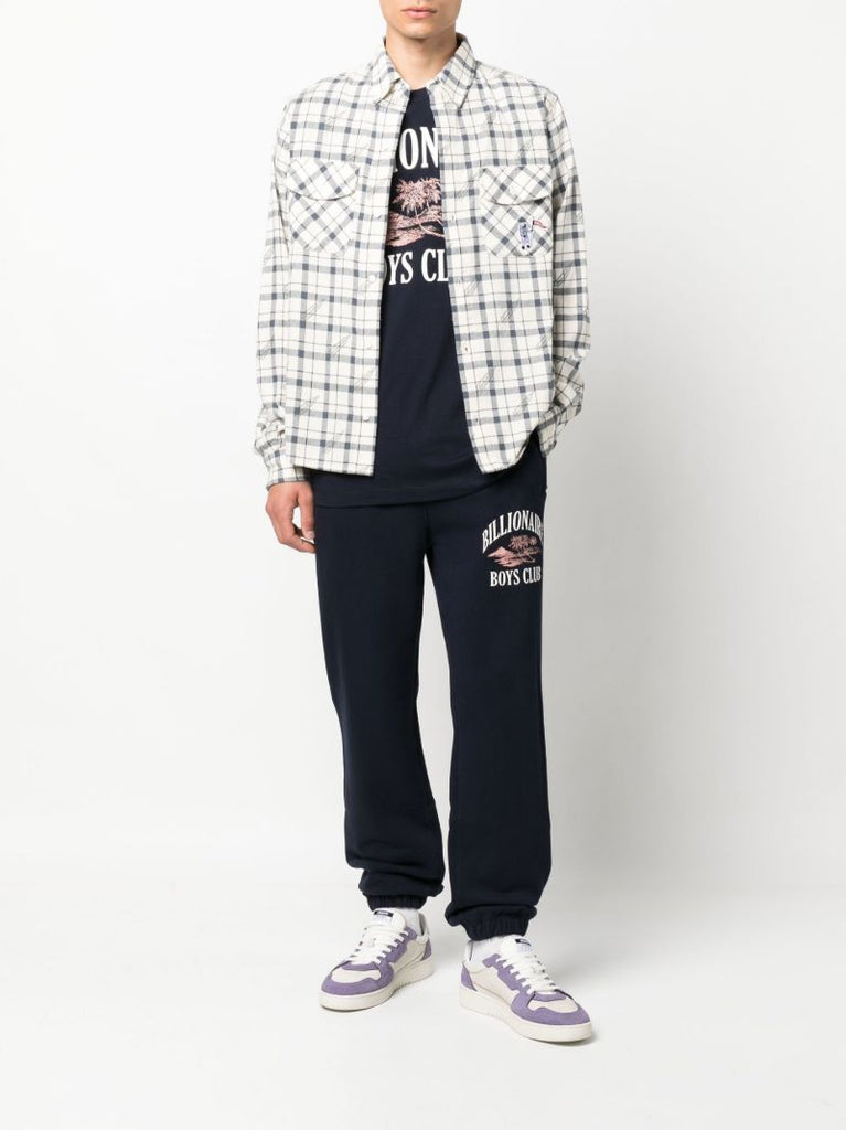 White Checked Long-sleeve Cotton Shirt