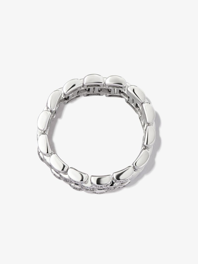 18k White Gold Rail Link Diamond Ring