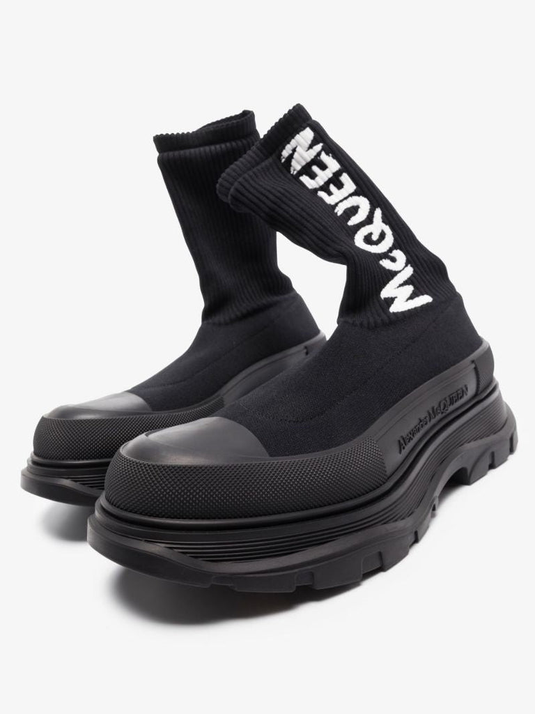 Black Tread Sock Boots