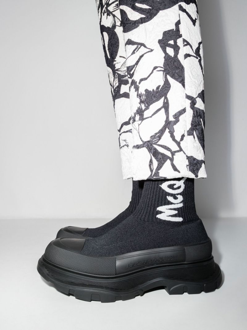 Black Tread Sock Boots