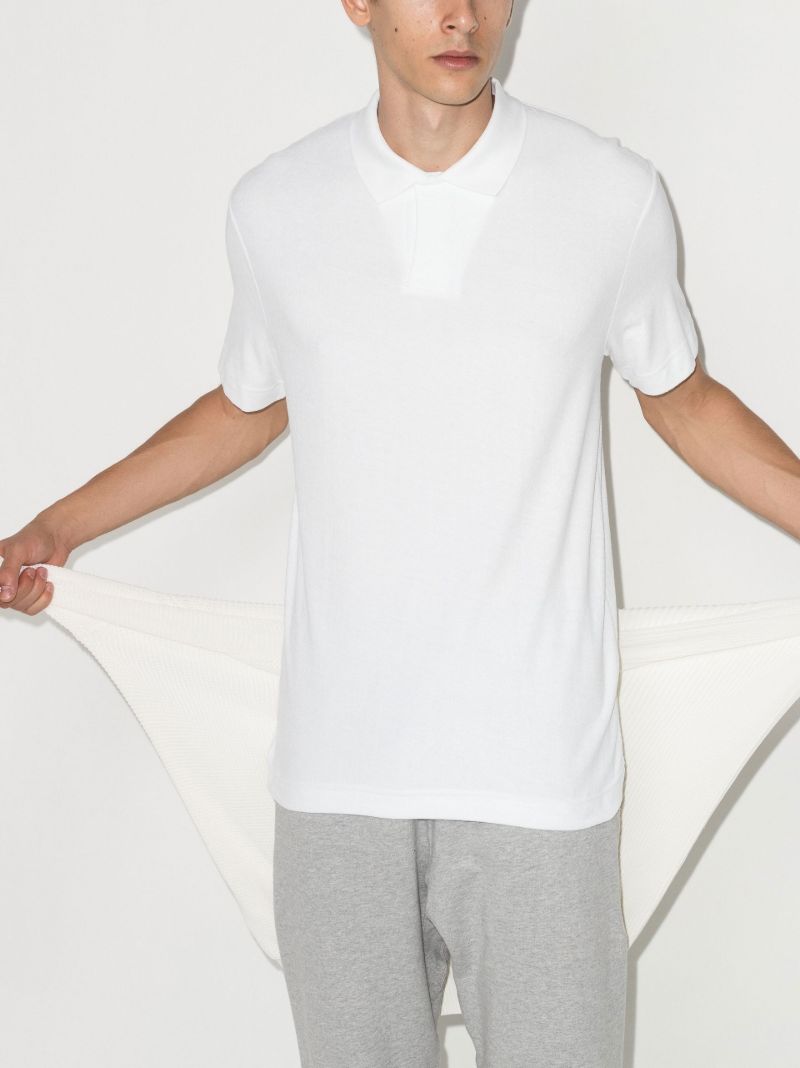 White Towelling Cotton Polo Shirt