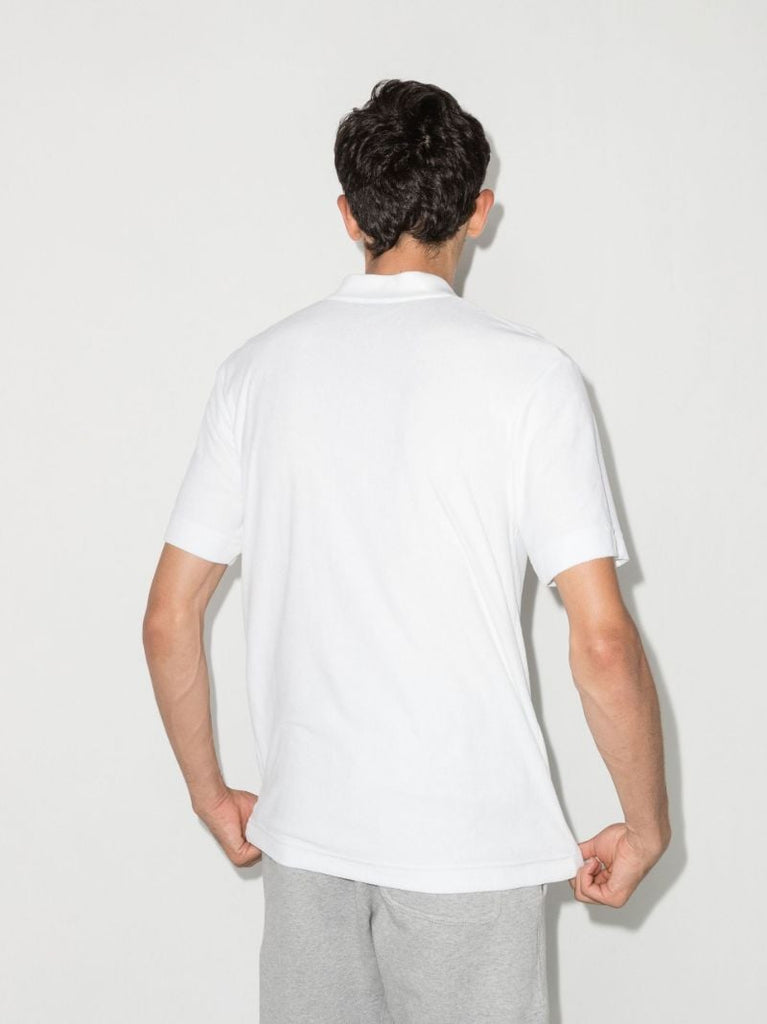 White Towelling Cotton Polo Shirt