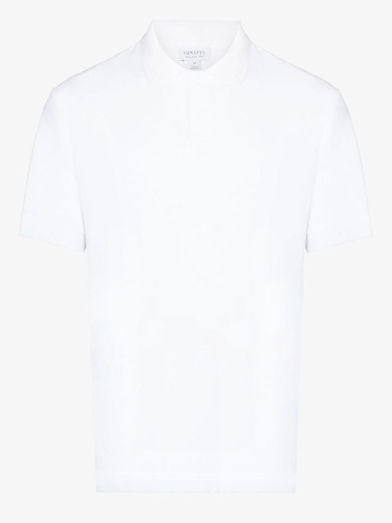 White Towelling Cotton Polo Shirt