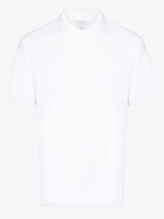 White Towelling Cotton Polo Shirt