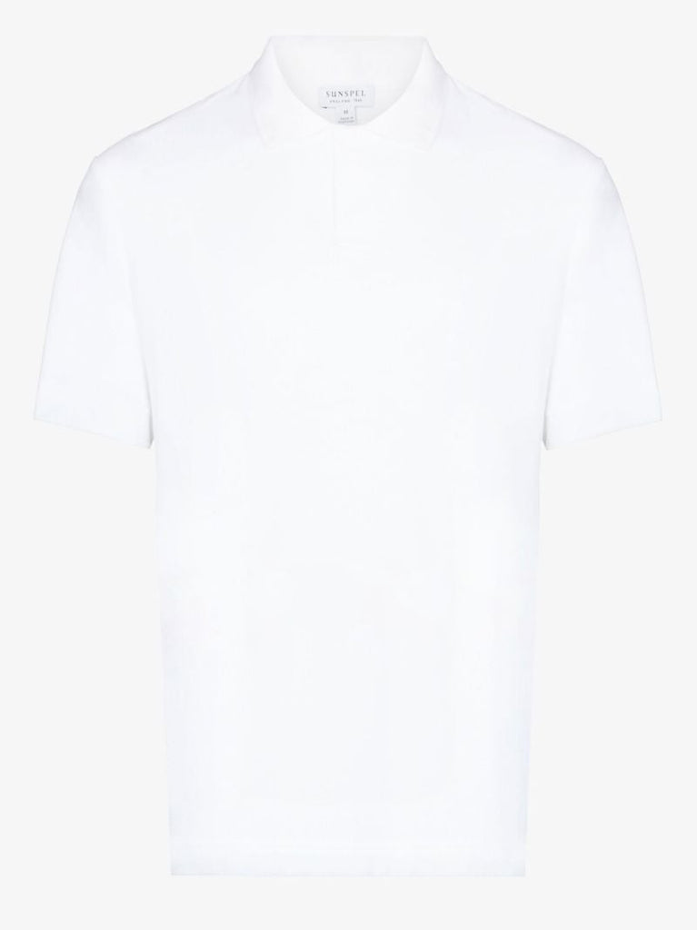 White Towelling Cotton Polo Shirt