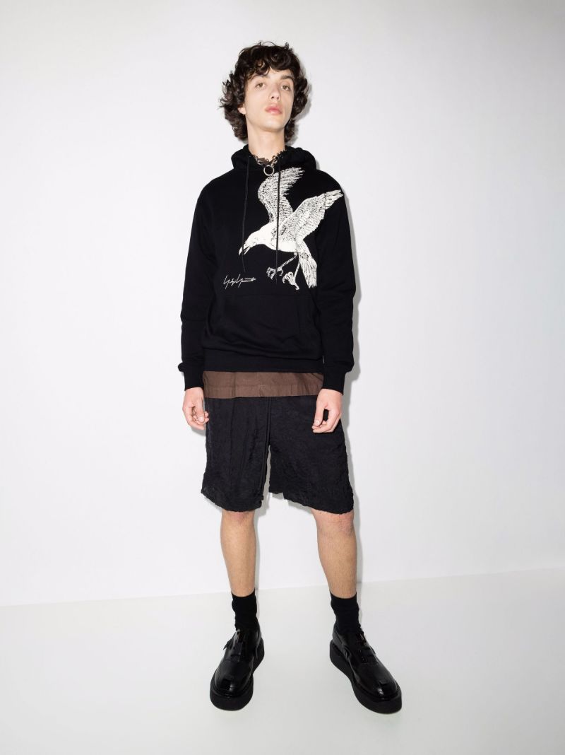 Eagle Print Cotton Hoodie