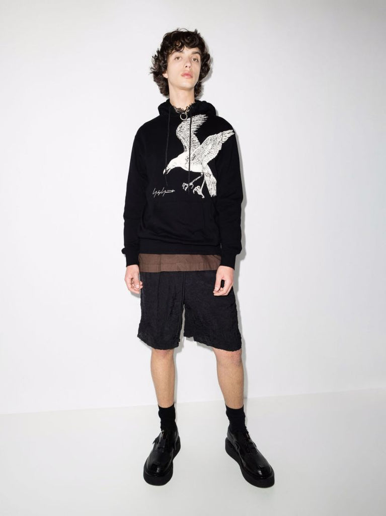 Eagle Print Cotton Hoodie