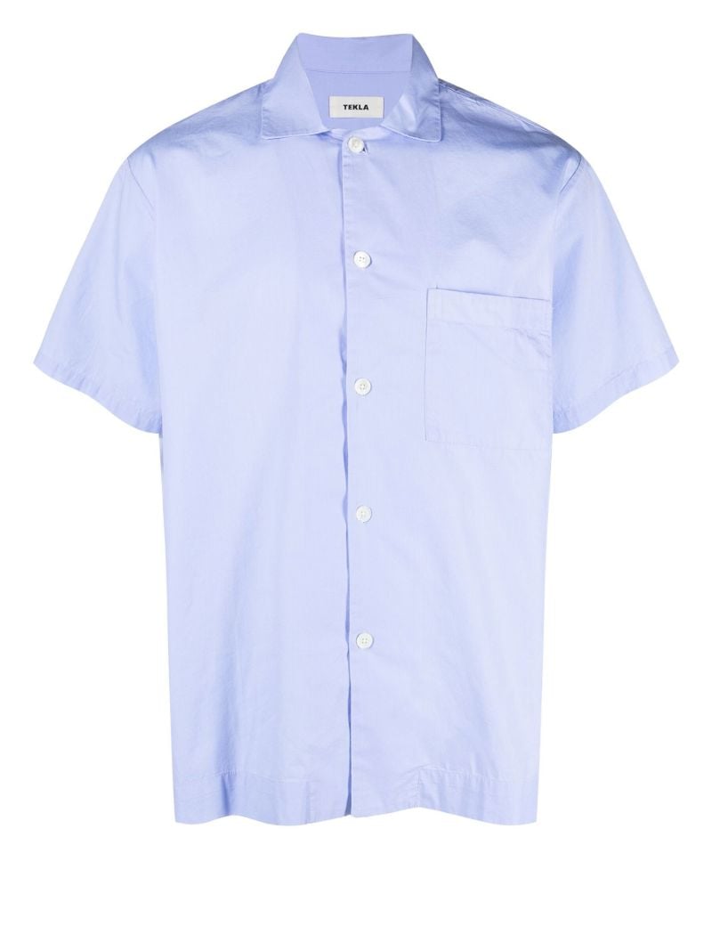 Blue Poplin Sleep Shirt