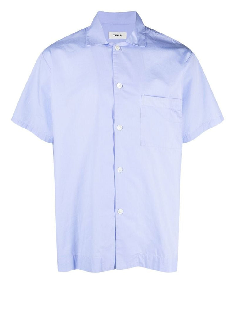 Blue Poplin Sleep Shirt