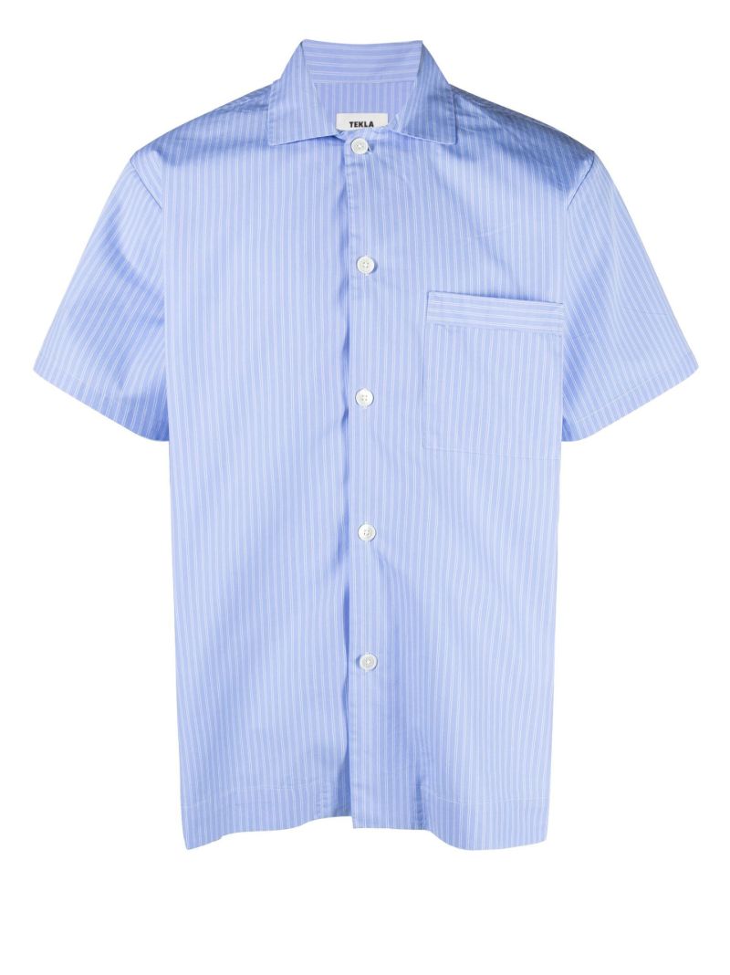 Blue Striped Organic Cotton Pyjama Shirt