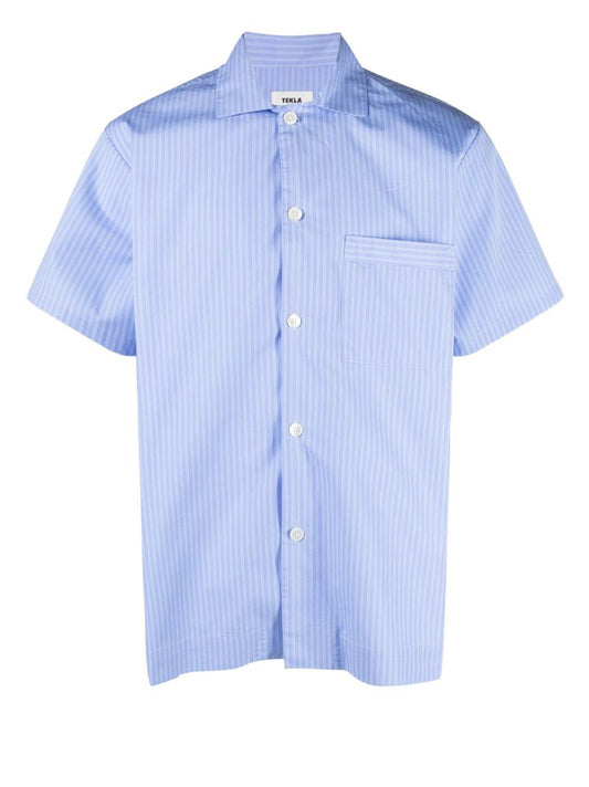 Blue Striped Organic Cotton Pyjama Shirt