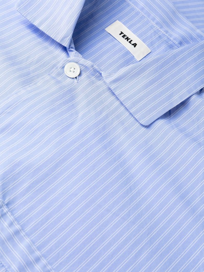 Blue Striped Organic Cotton Pyjama Shirt