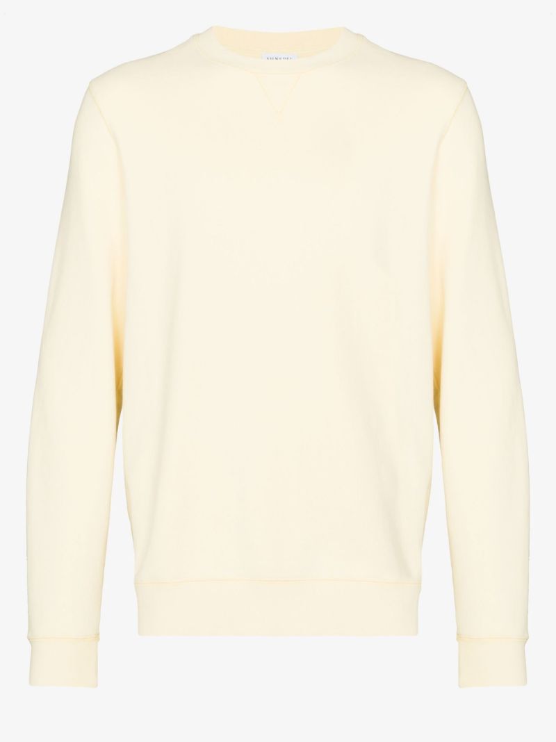 Yellow Round Neck Cotton Sweatshirt