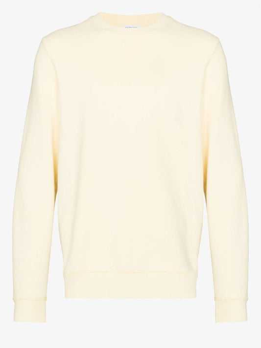 Yellow Round Neck Cotton Sweatshirt
