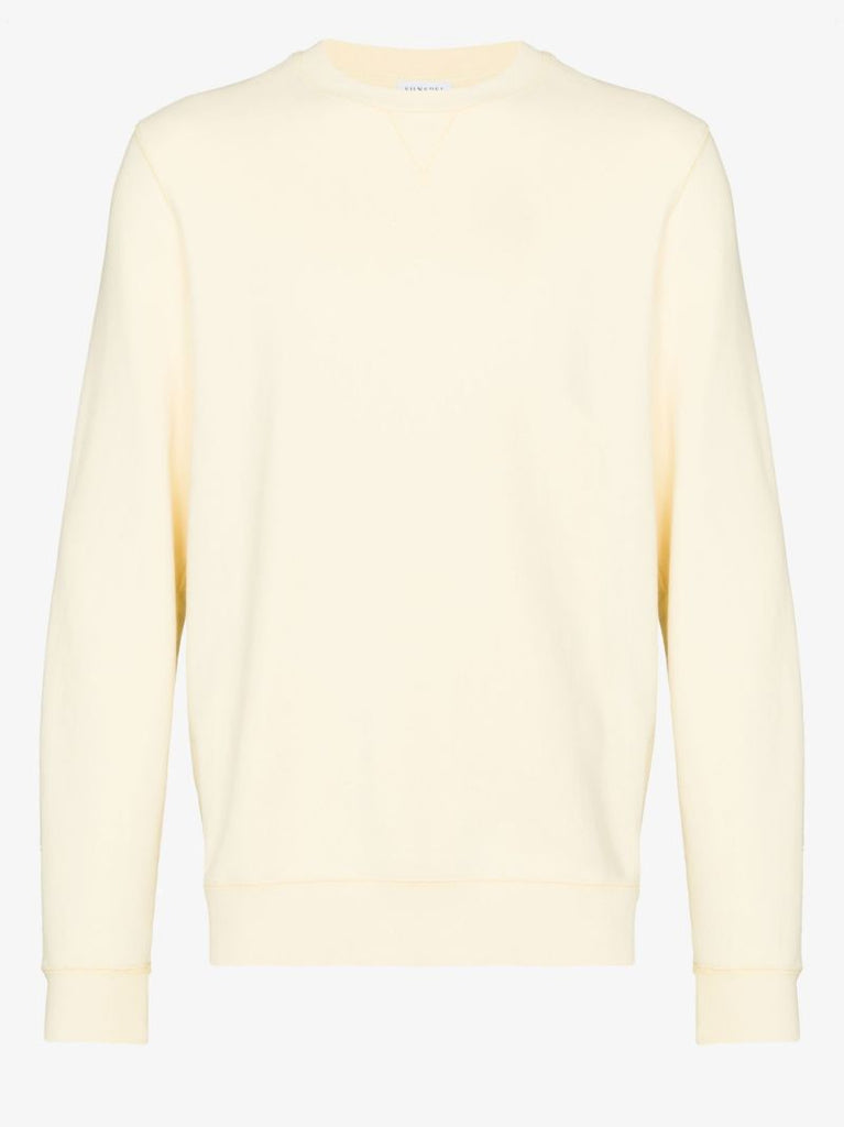 Yellow Round Neck Cotton Sweatshirt