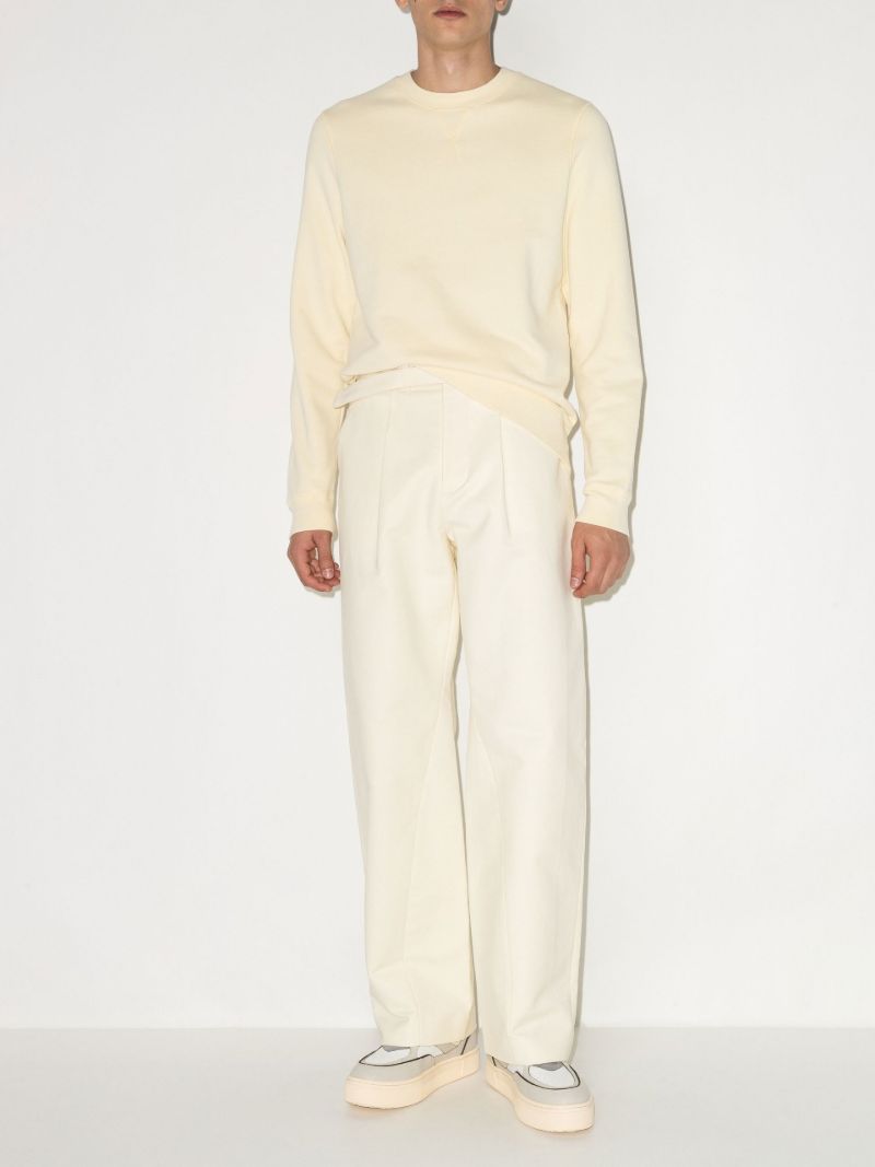 Yellow Round Neck Cotton Sweatshirt