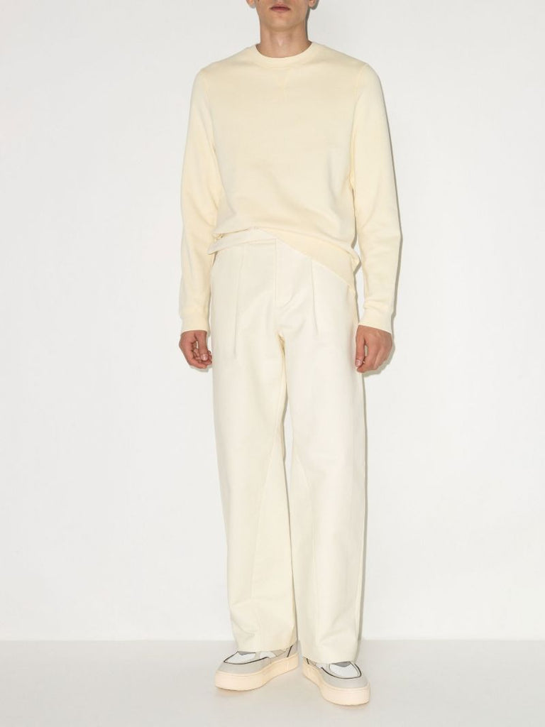 Yellow Round Neck Cotton Sweatshirt
