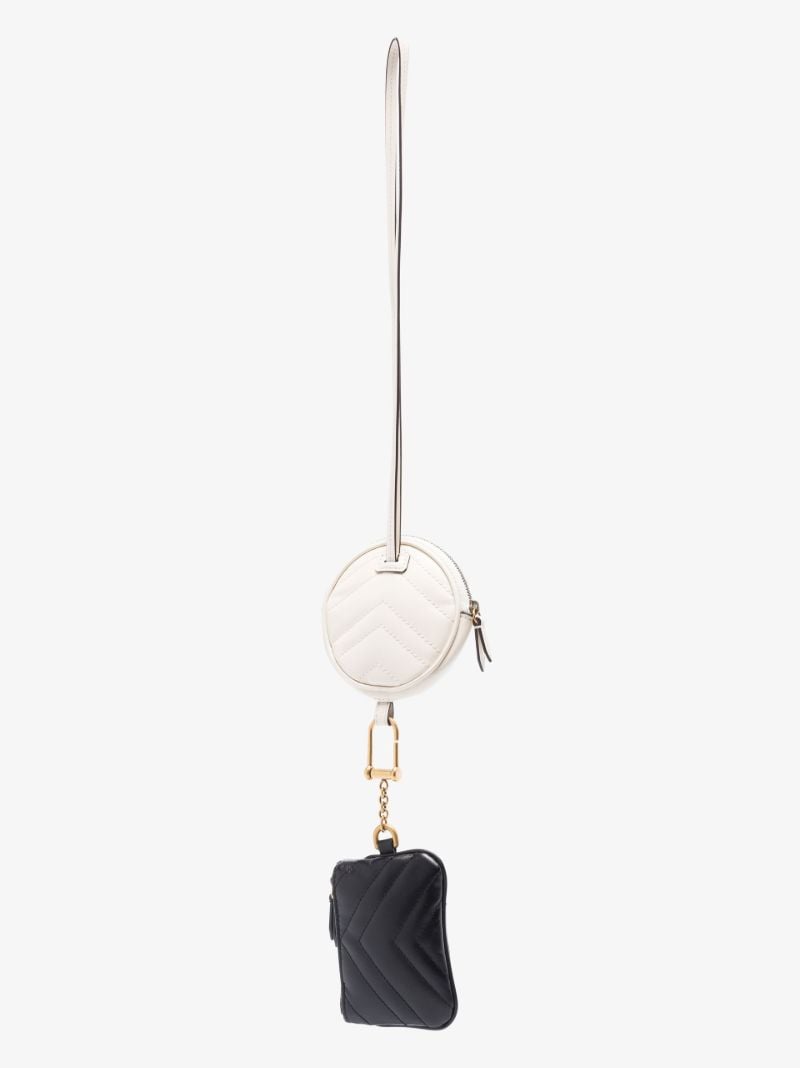 Black and White Gg Marmont Leather Pouch