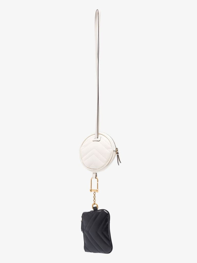 Black and White Gg Marmont Leather Pouch