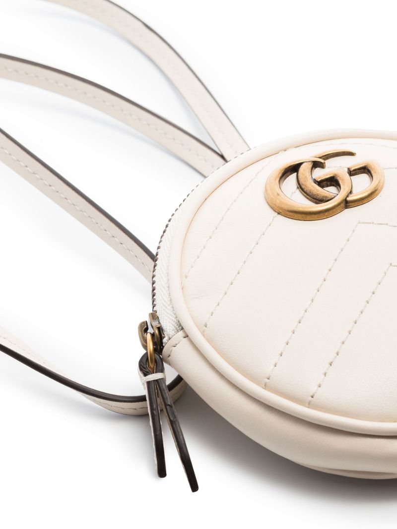Black and White Gg Marmont Leather Pouch