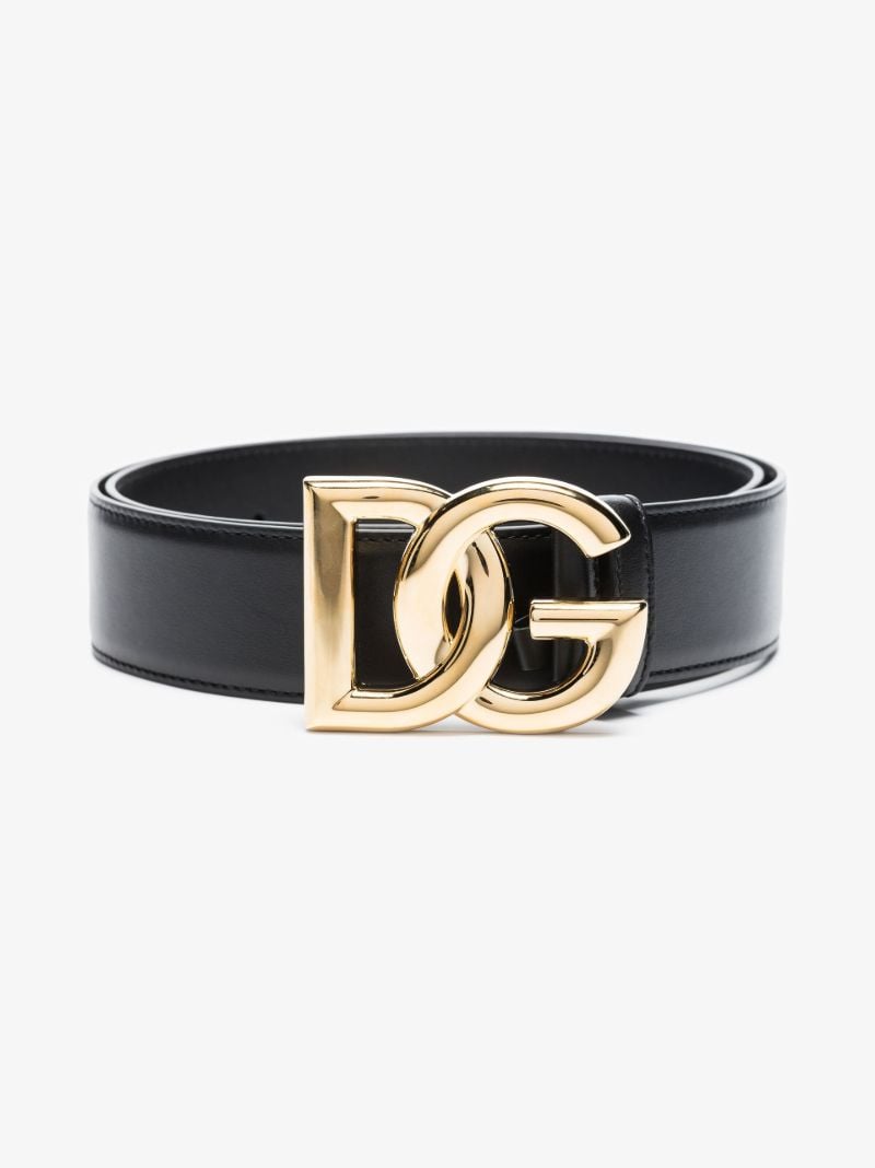 Black Dg Leather Belt