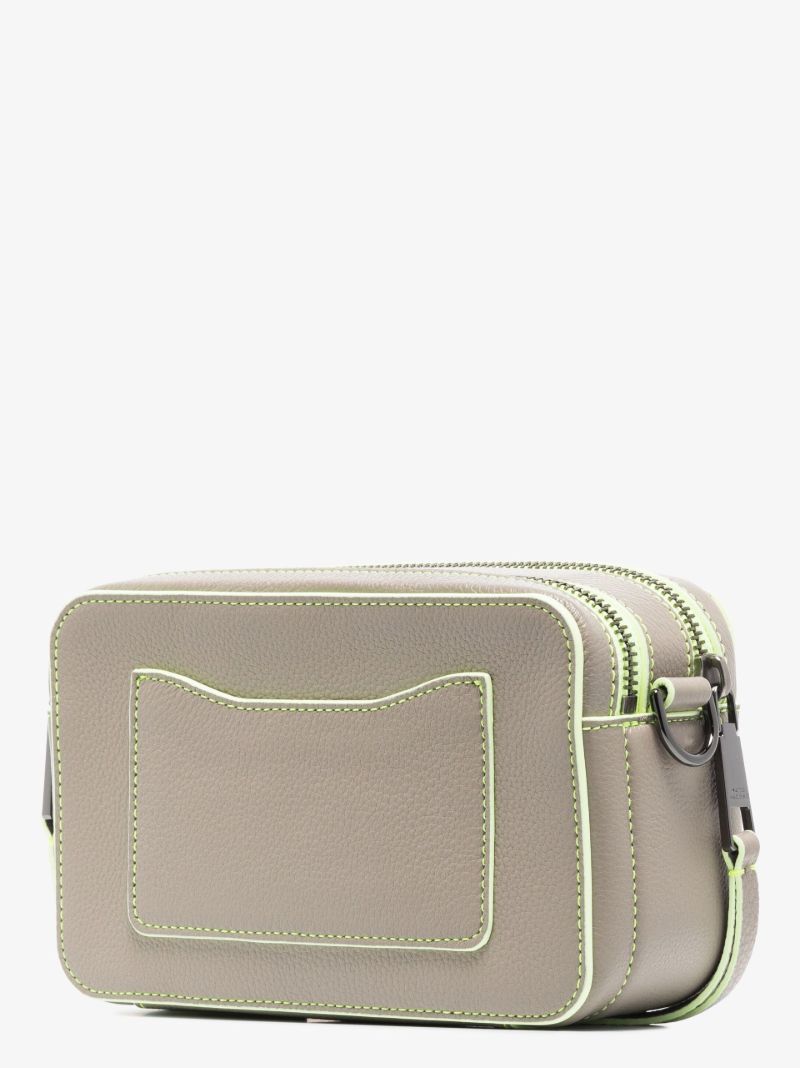 Grey Moto Shot Leather Cross Body Bag