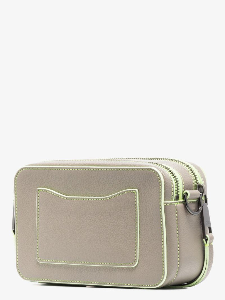 Grey Moto Shot Leather Cross Body Bag