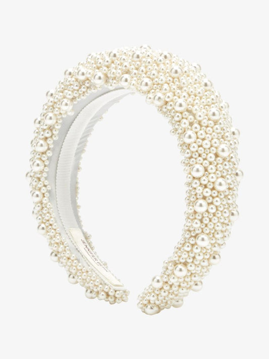 White Marjeta Pearl Embellished Headband