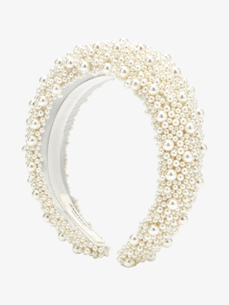 White Marjeta Pearl Embellished Headband
