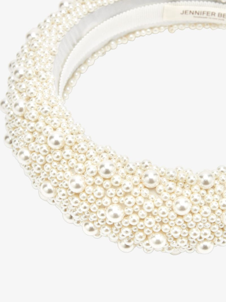White Marjeta Pearl Embellished Headband
