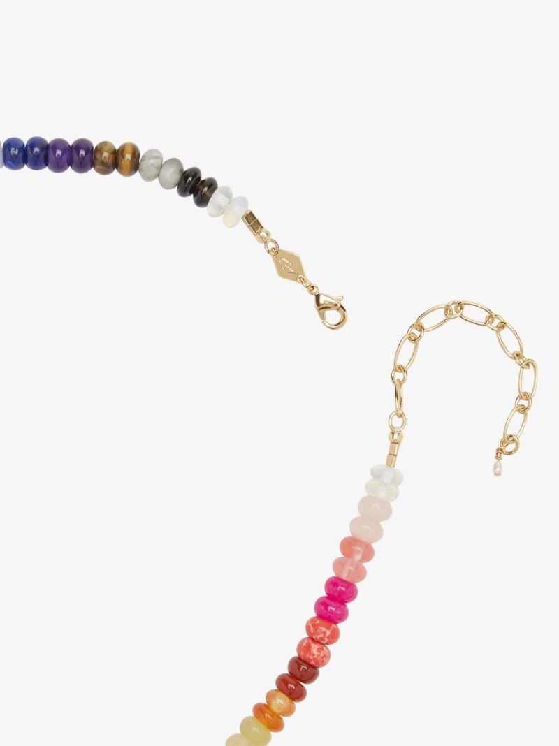 Multicoloured Iris Rainbow Beaded Necklace
