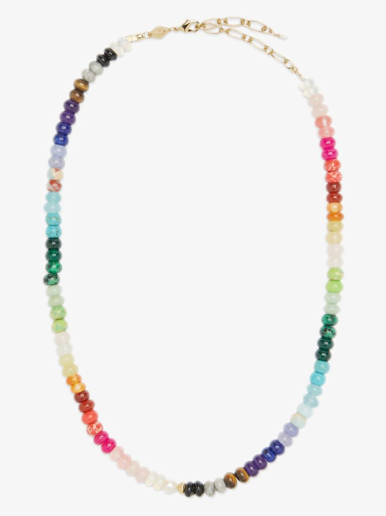Multicoloured Iris Rainbow Beaded Necklace