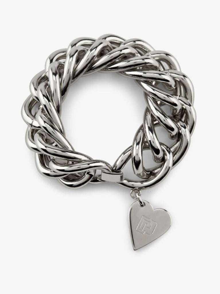 Silver Tone Heart Bracelet Set