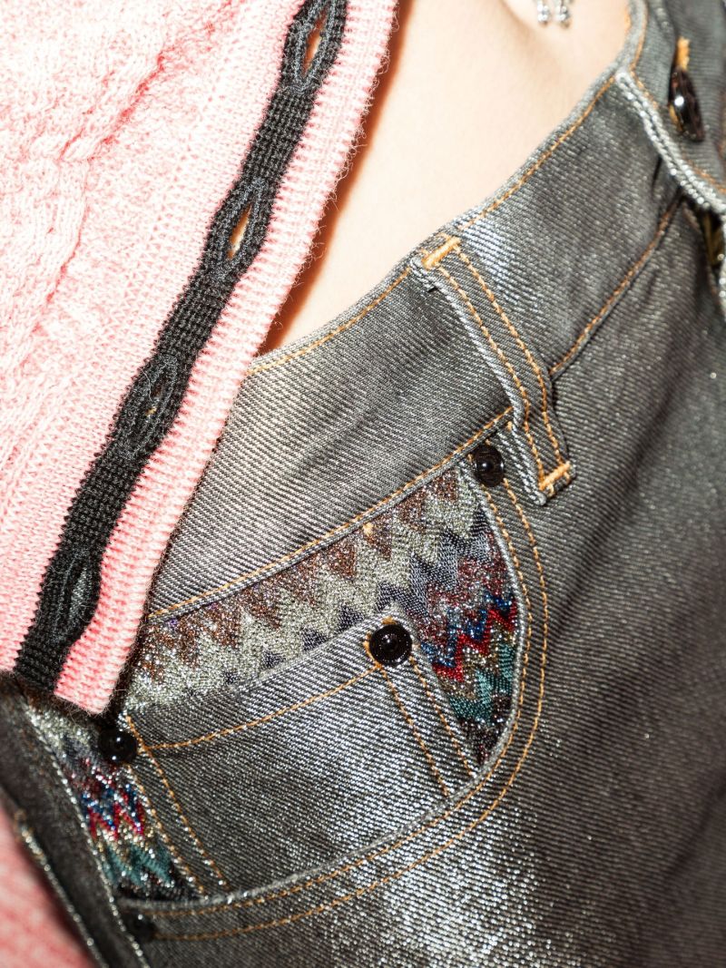 Silver Wide Leg Jeans