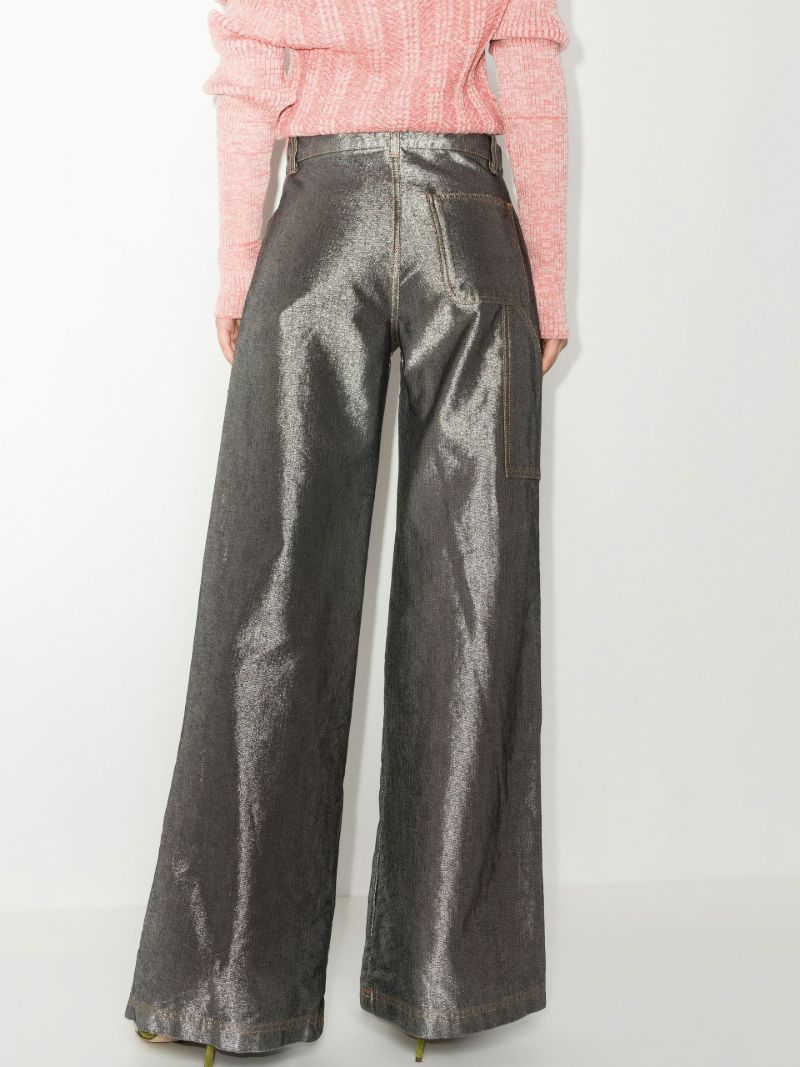 Silver Wide Leg Jeans