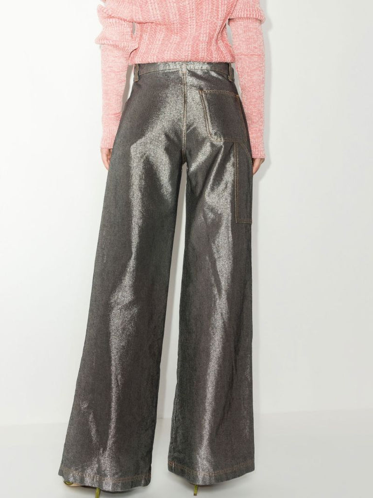Silver Wide Leg Jeans