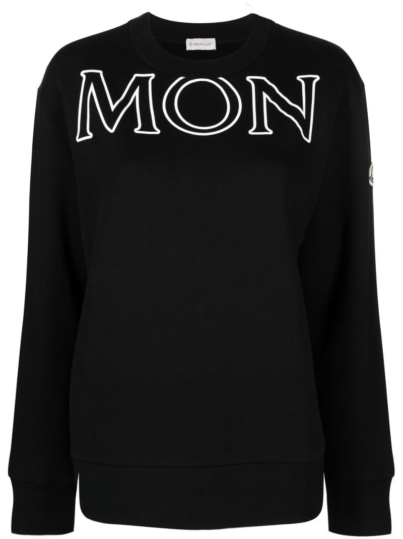 Black Logo Graphic Cotton Sweatshirt