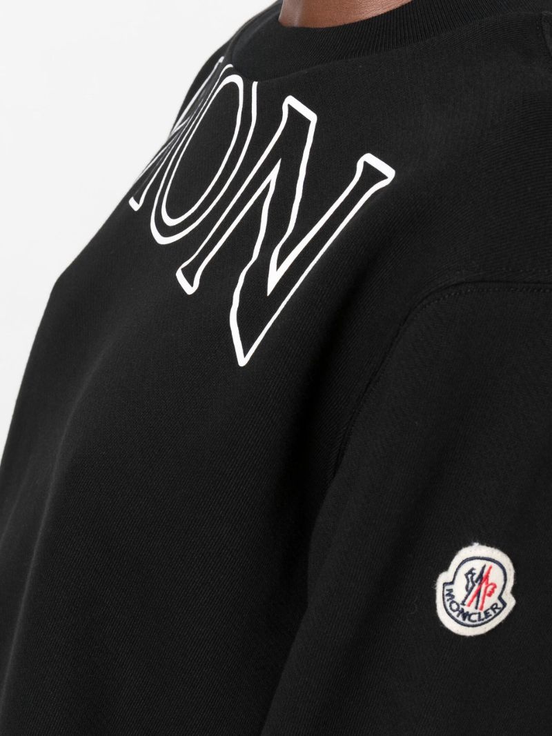 Black Logo Graphic Cotton Sweatshirt