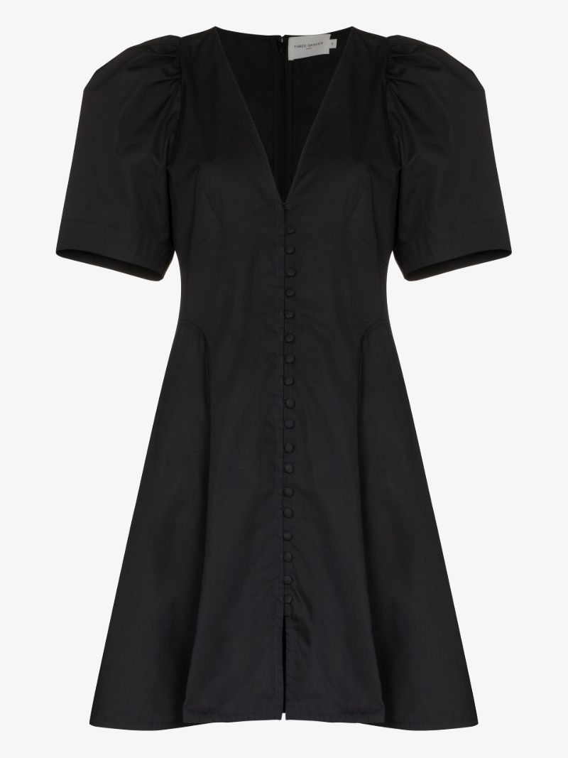 Rosanna V-neck Cotton Mini Dress