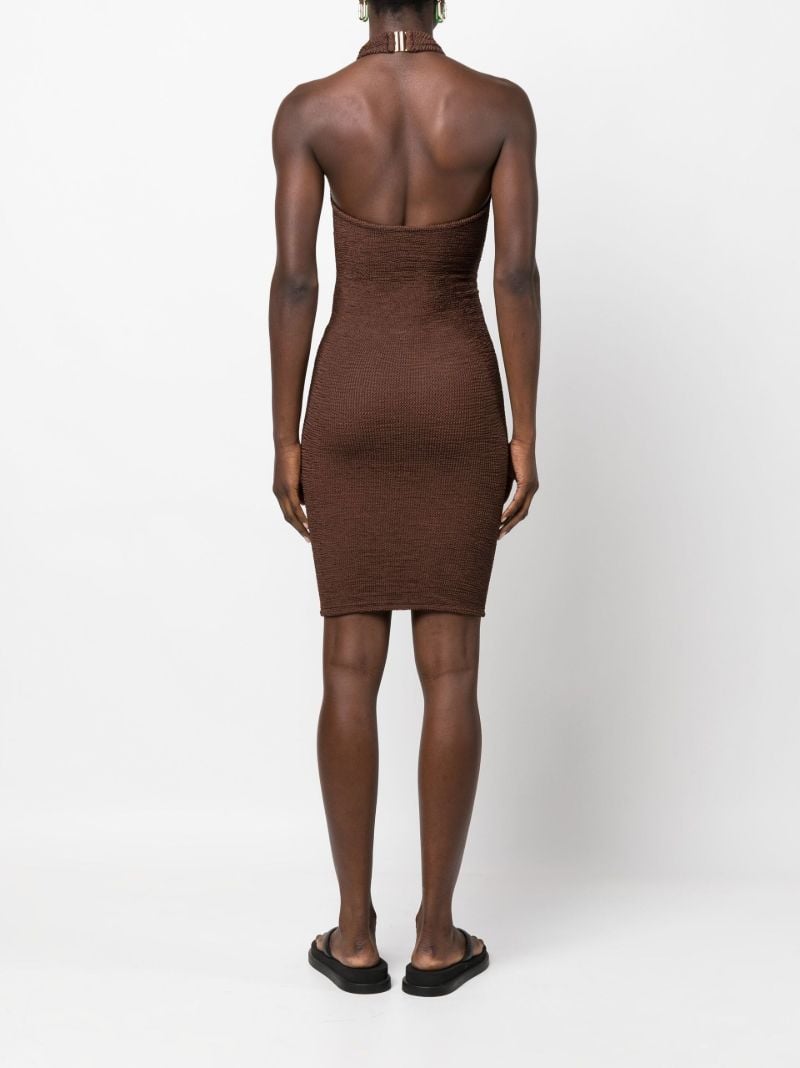 Brown Polly Halterneck Mini Dress