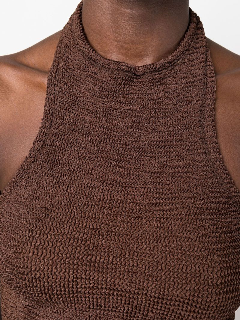 Brown Polly Halterneck Mini Dress