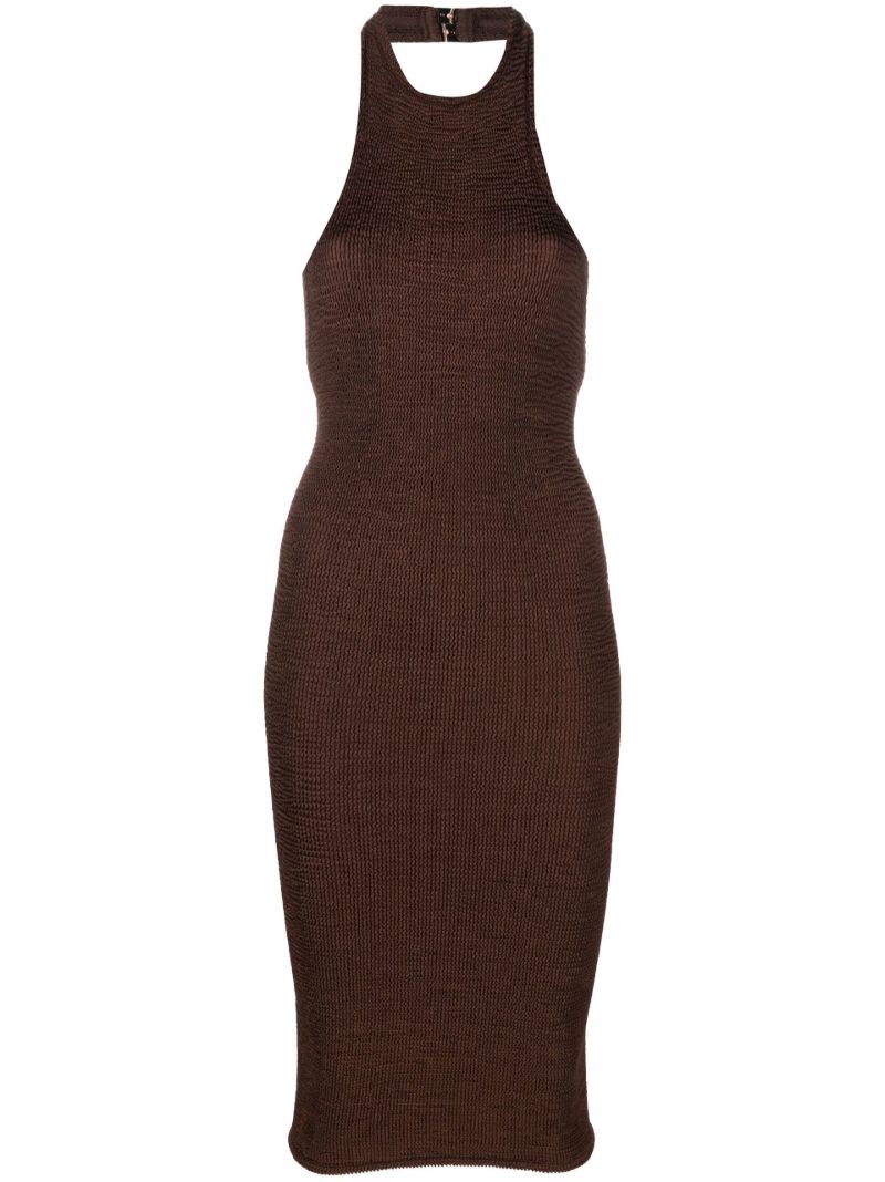 Brown Polly Halterneck Mini Dress