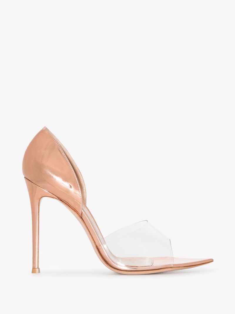 Gold Bree 105 Metallic Leather Pumps