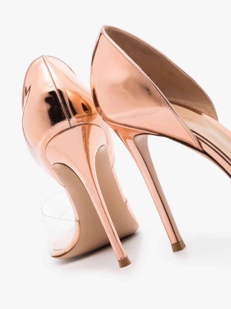 Gold Bree 105 Metallic Leather Pumps