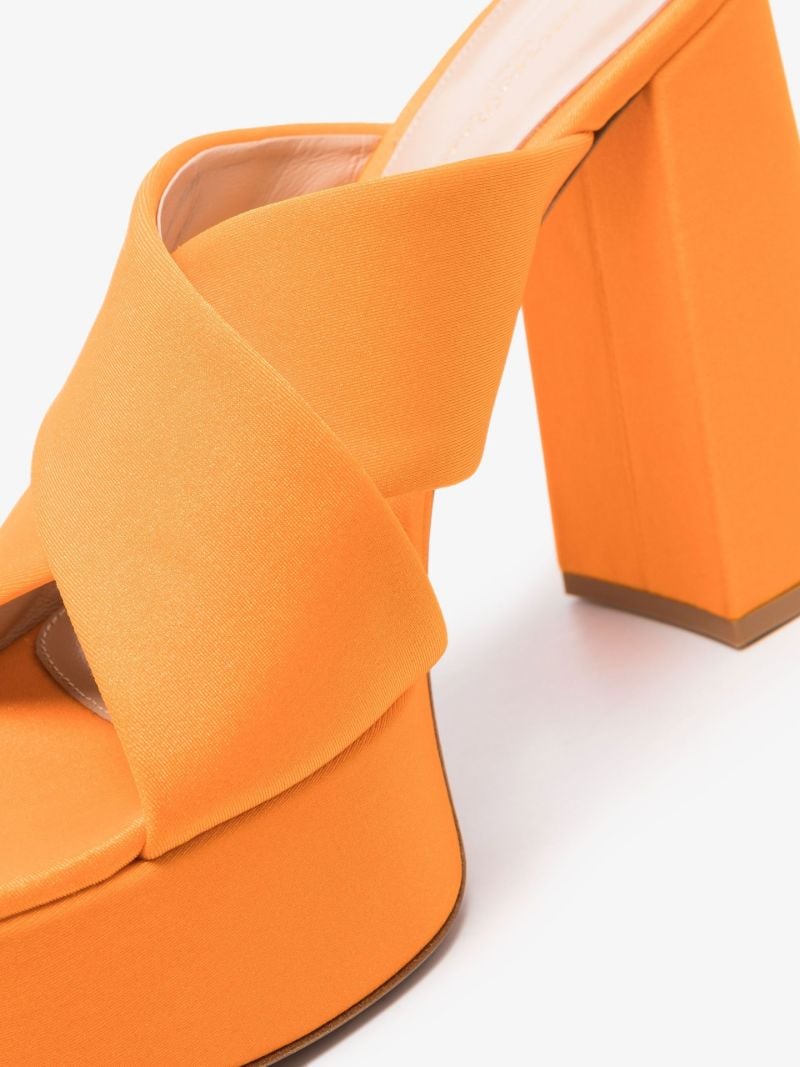 Orange Sue 70 Satin Platform Mules