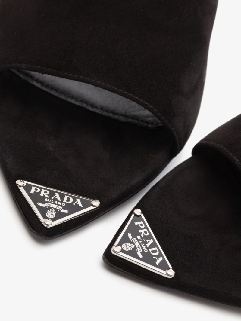 Black 75 Brushed Suede Mules