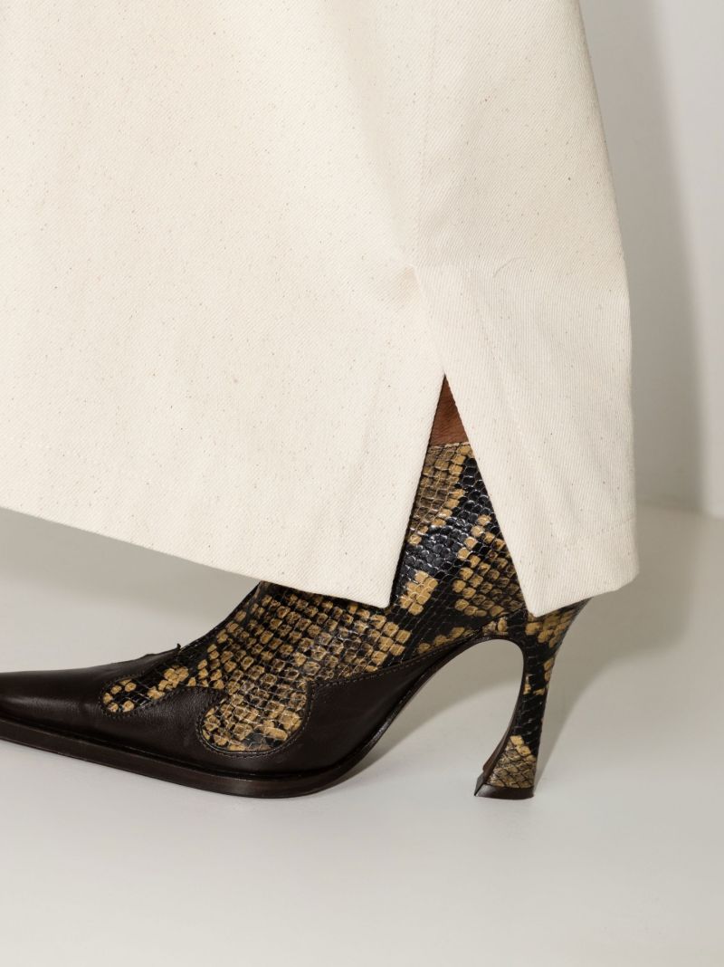 Neutral Gala Asymmetric Wide-leg Jeans