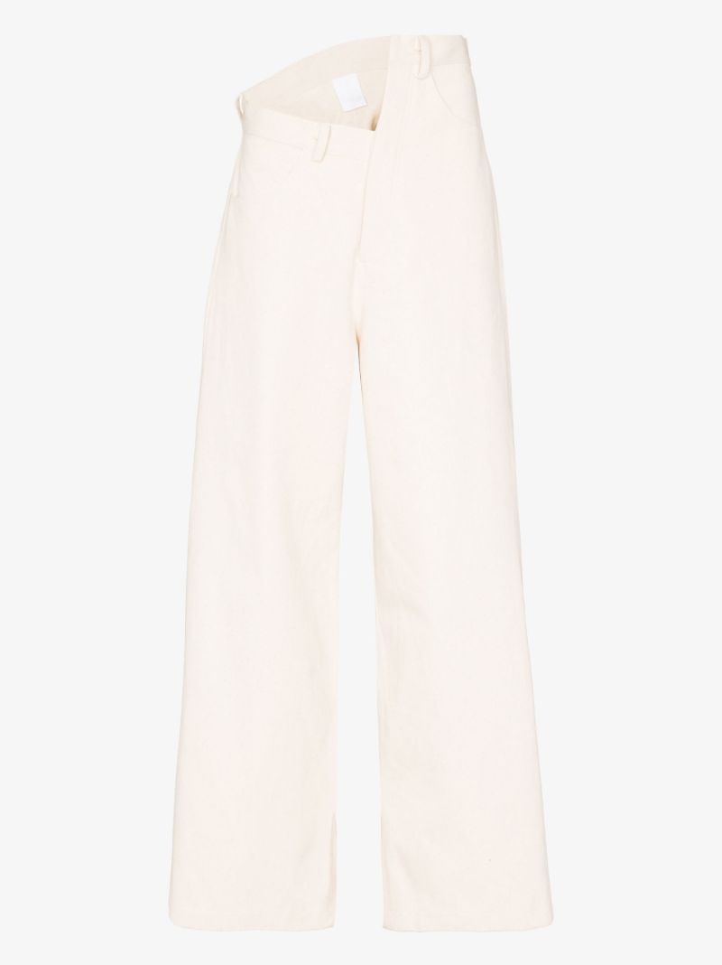 Neutral Gala Asymmetric Wide-leg Jeans